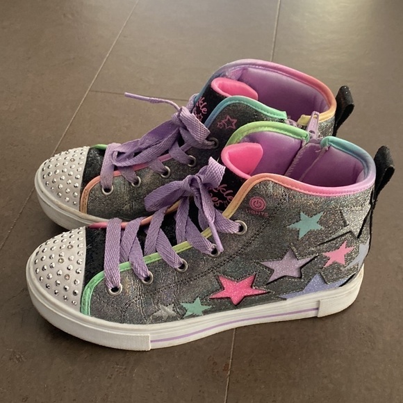 Sketchers twinkle toes high top shoes size 2.5 - Picture 1 of 9